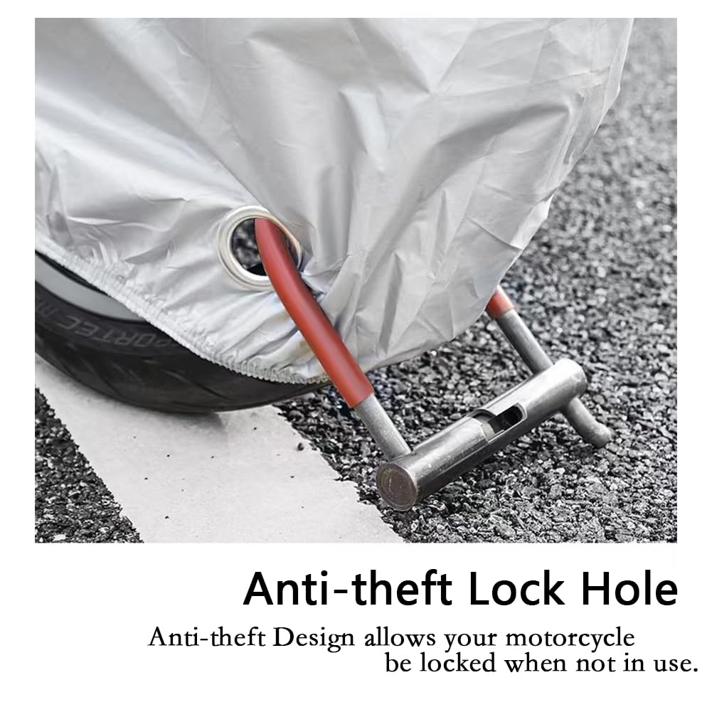 Motorcycle Covers, Motorbike Cover with Lock-Holes Motorcycles Vehicle Cover Fits Up to 97'' Motorcycles Vehicle - 2XL Size